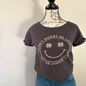 Lucky Brand ‘Don’t Worry Be Lucky’ smiley face graphic tee